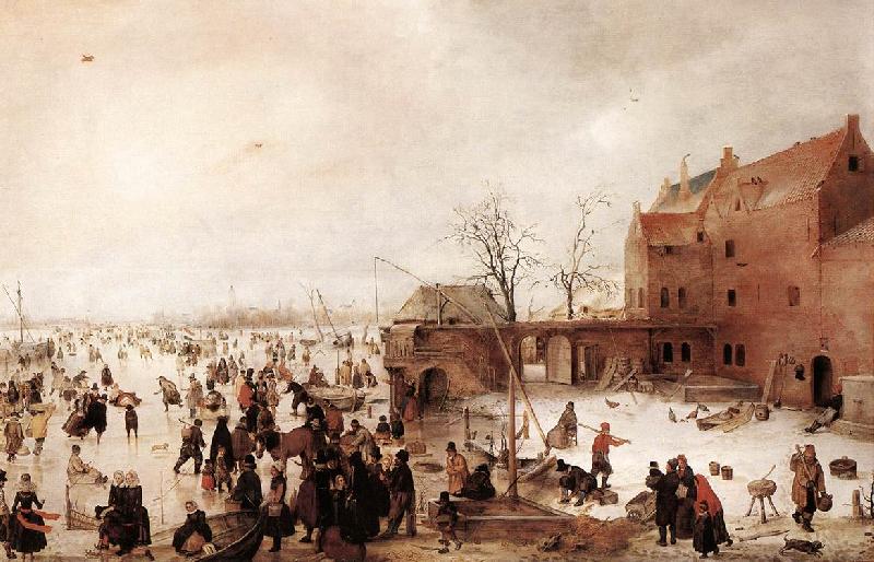 AVERCAMP, Hendrick A Scene on the Ice near a Town fg oil painting picture